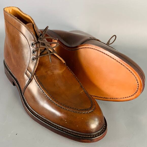 RALPH LAUREN Size 10.5 Gifford Brown Cordovan Leather Lace-Up Ankle Boots main image 9